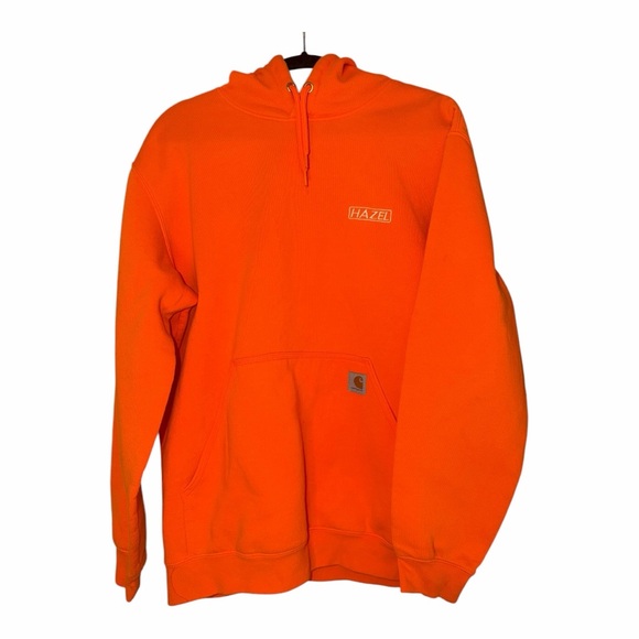 Carhartt Tops - Hazel Boutique Oversized Carhartt Vibrant Orange Hoodie Sweatshirt